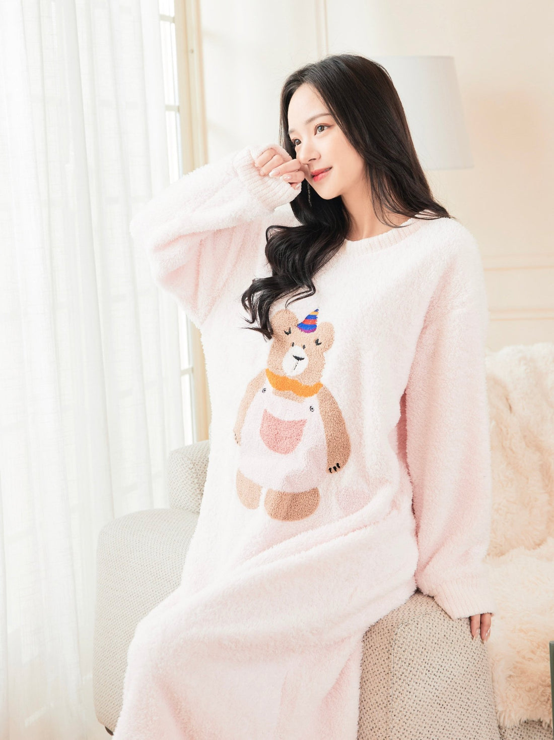 雲朵睡衣 - 淘氣粉色小熊 - Sugar8