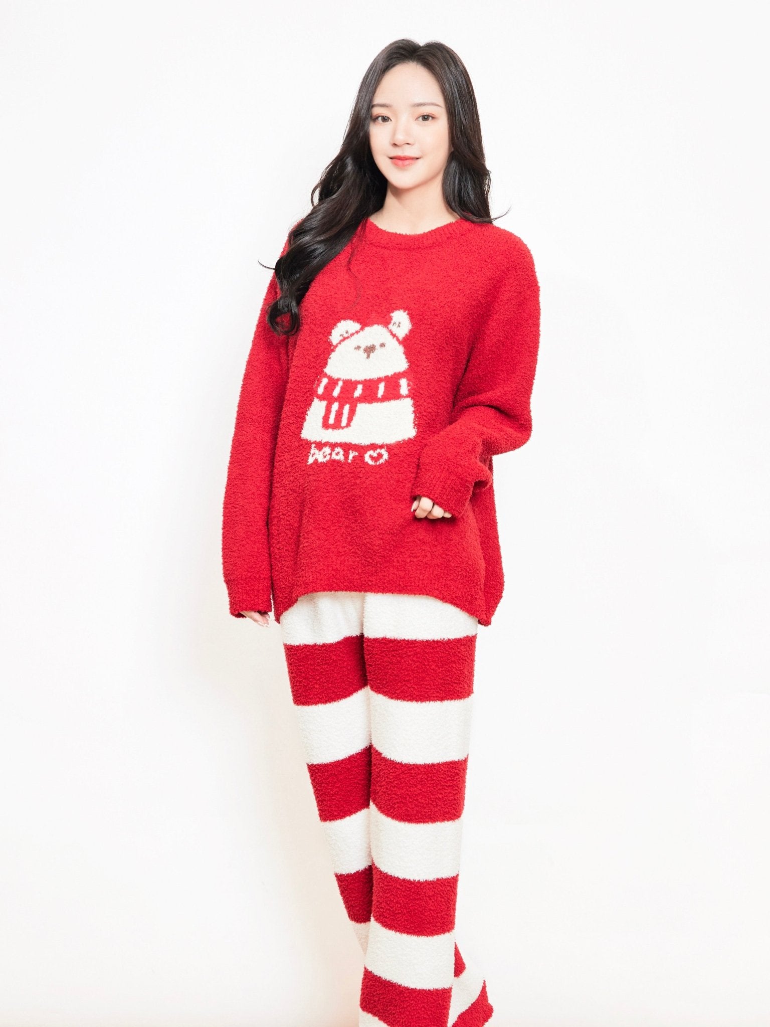 雲朵睡衣 - 紅色條紋小熊 - Sugar8