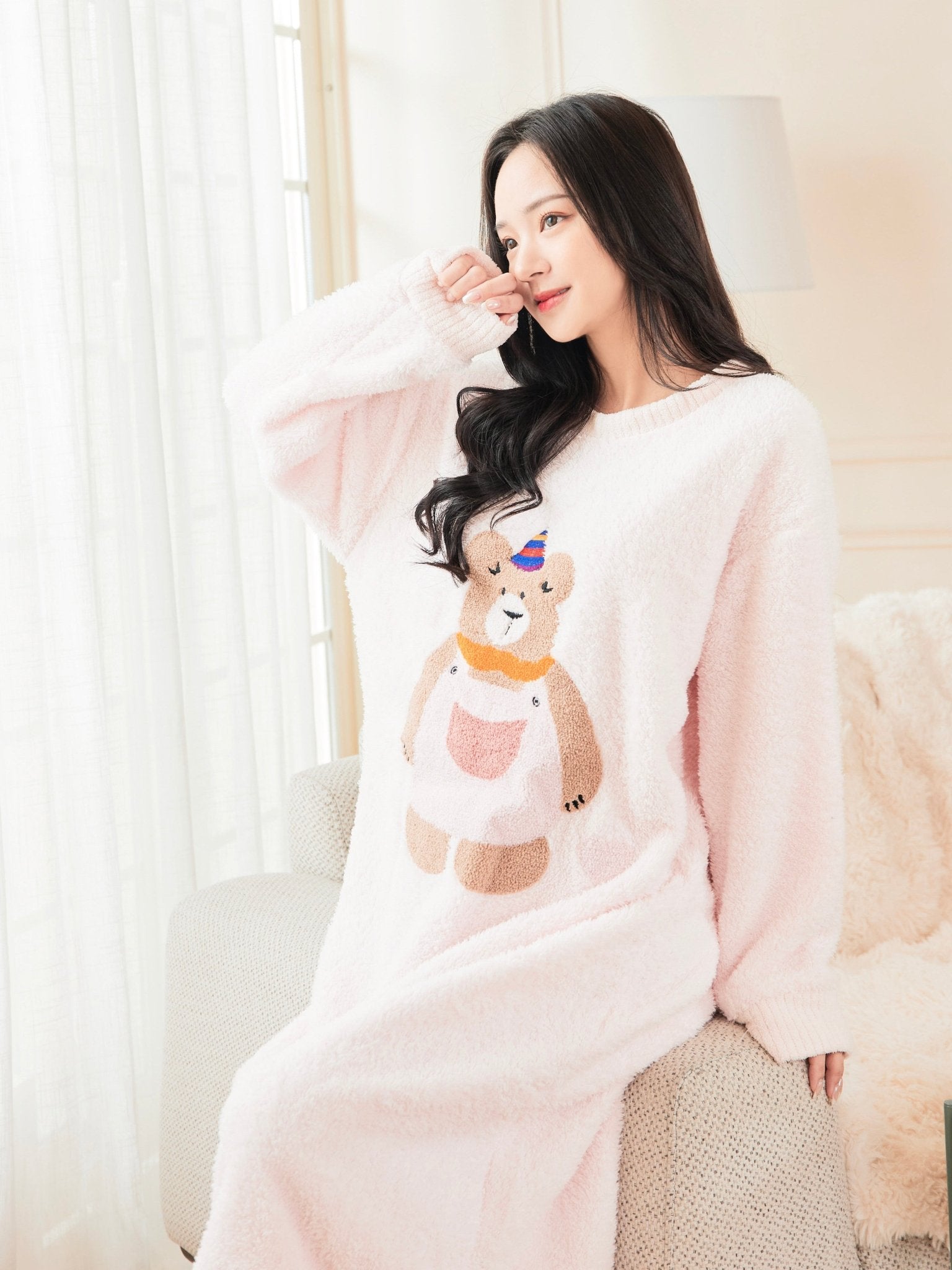 雲朵睡衣 - 淘氣粉色小熊 - Sugar8