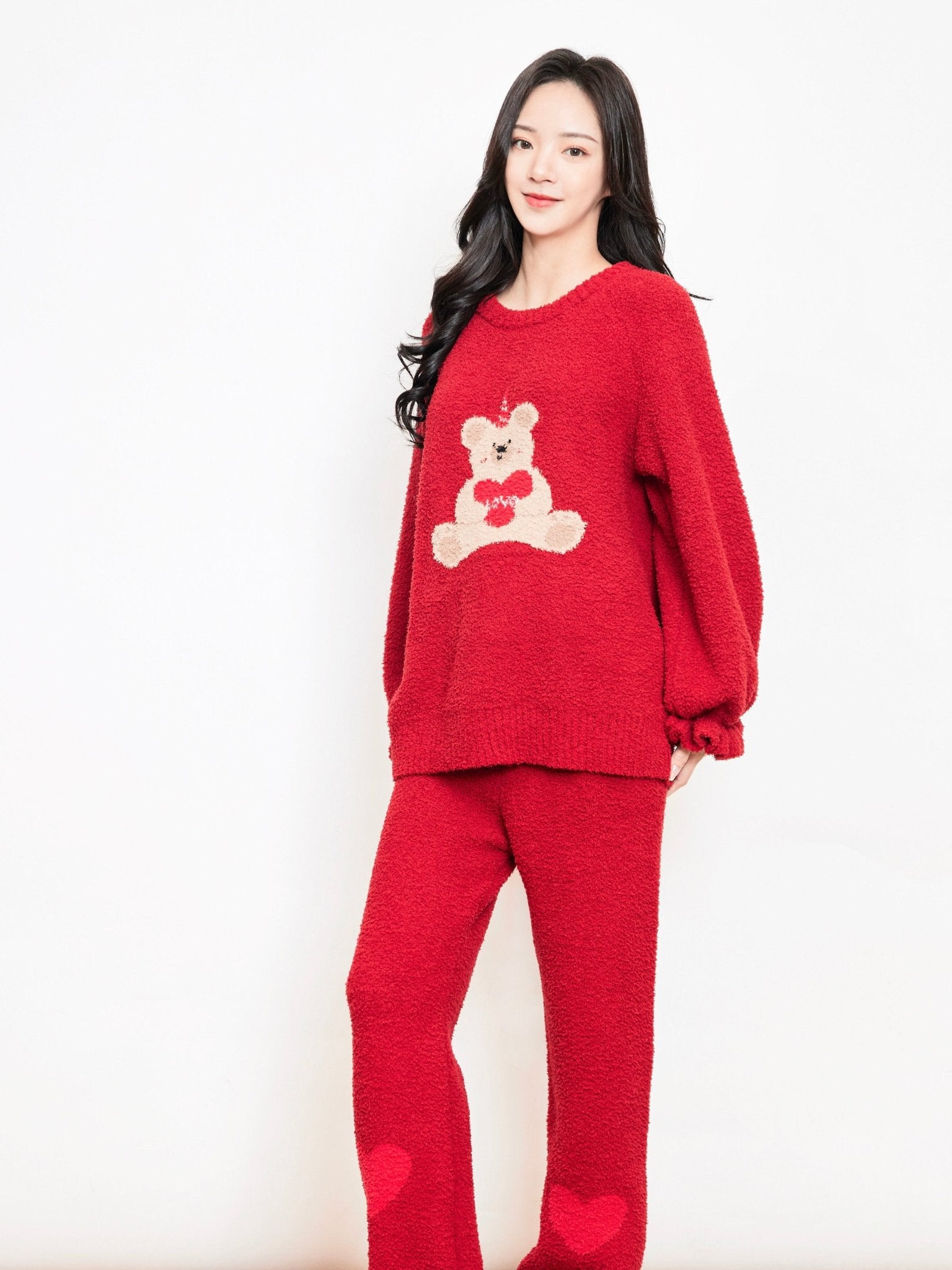 雲朵睡衣 - 紅色圍巾小熊 - Sugar8